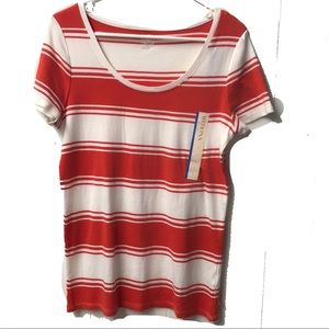 Merona, NWT, sz L, Orange and White t-shirt